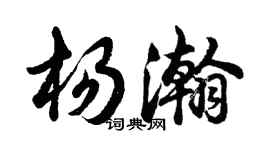 胡問遂楊瀚行書個性簽名怎么寫