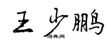 曾慶福王少鵬行書個性簽名怎么寫