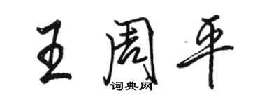 駱恆光王周平行書個性簽名怎么寫
