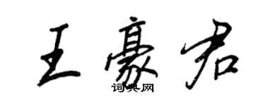 王正良王豪君行書個性簽名怎么寫