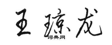 駱恆光王瓊龍行書個性簽名怎么寫