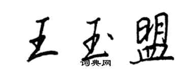 王正良王玉盟行書個性簽名怎么寫
