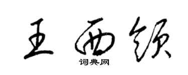 梁錦英王西領草書個性簽名怎么寫