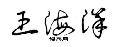 曾慶福王海洋草書個性簽名怎么寫