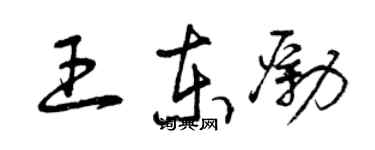 曾慶福王東勵草書個性簽名怎么寫