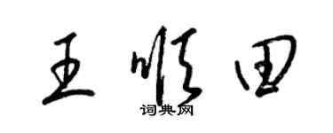 梁錦英王順田草書個性簽名怎么寫