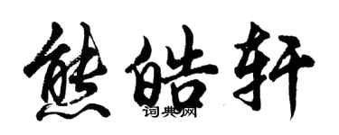 胡問遂熊皓軒行書個性簽名怎么寫