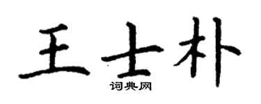 丁謙王士朴楷書個性簽名怎么寫