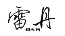 駱恆光雷丹行書個性簽名怎么寫