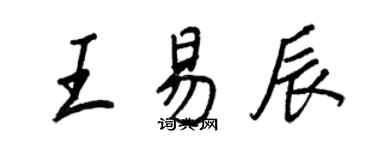 王正良王易辰行書個性簽名怎么寫