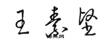 駱恆光王素堅草書個性簽名怎么寫