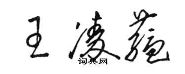 駱恆光王凌蘊草書個性簽名怎么寫