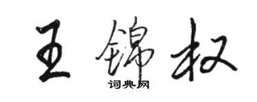 駱恆光王錦權行書個性簽名怎么寫