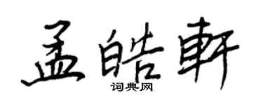 王正良孟皓軒行書個性簽名怎么寫
