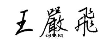 王正良王嚴飛行書個性簽名怎么寫