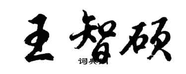 胡問遂王智碩行書個性簽名怎么寫