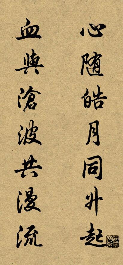 心隨皓月同升起 血與滄波共漫流怎么寫好看