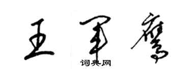 梁錦英王軍鷹草書個性簽名怎么寫