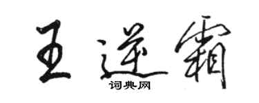 駱恆光王逆霜行書個性簽名怎么寫