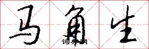 馬角生怎么寫好看