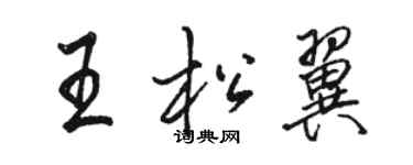 駱恆光王松翼行書個性簽名怎么寫