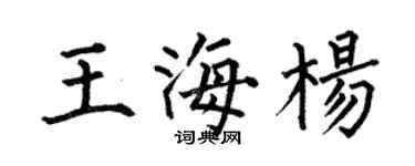 何伯昌王海楊楷書個性簽名怎么寫