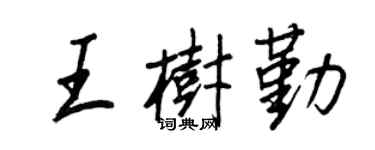 王正良王樹勤行書個性簽名怎么寫