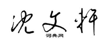 梁錦英沈文軒草書個性簽名怎么寫
