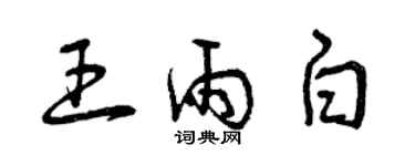 曾慶福王雨白草書個性簽名怎么寫