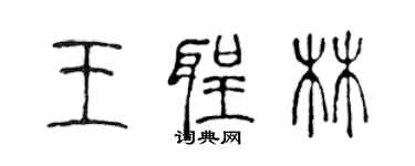 陳聲遠王聖林篆書個性簽名怎么寫