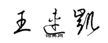 梁錦英王連凱草書個性簽名怎么寫