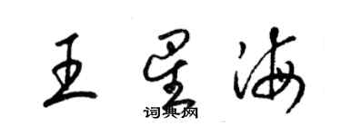 梁錦英王星海草書個性簽名怎么寫