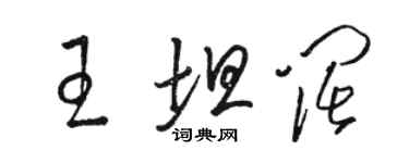 駱恆光王坦闊草書個性簽名怎么寫