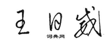 駱恆光王日威草書個性簽名怎么寫