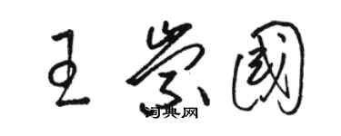 駱恆光王崇國草書個性簽名怎么寫