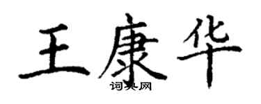 丁謙王康華楷書個性簽名怎么寫