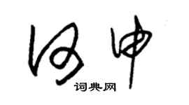 朱錫榮何申草書個性簽名怎么寫