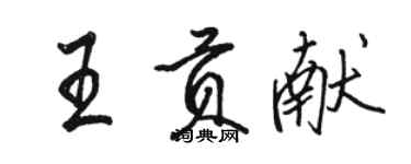 駱恆光王貢獻行書個性簽名怎么寫