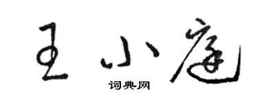 駱恆光王小庭草書個性簽名怎么寫