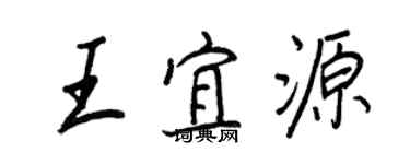 王正良王宜源行書個性簽名怎么寫