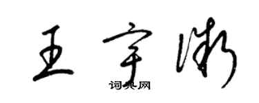 梁錦英王宇微草書個性簽名怎么寫
