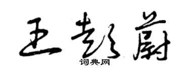 曾慶福王彭蔚草書個性簽名怎么寫