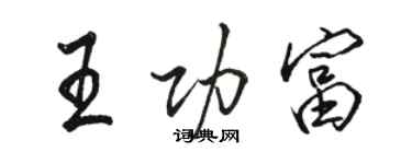 駱恆光王功富行書個性簽名怎么寫