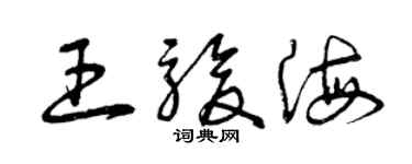 曾慶福王駿海草書個性簽名怎么寫