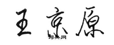 駱恆光王京原行書個性簽名怎么寫