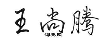 駱恆光王尚騰行書個性簽名怎么寫
