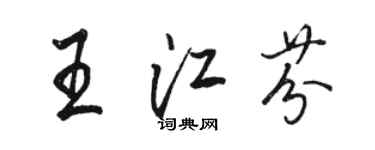 駱恆光王江芬行書個性簽名怎么寫