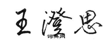 駱恆光王澄思行書個性簽名怎么寫