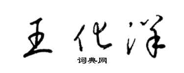 梁錦英王化洋草書個性簽名怎么寫