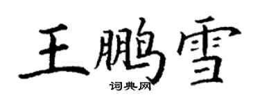 丁謙王鵬雪楷書個性簽名怎么寫